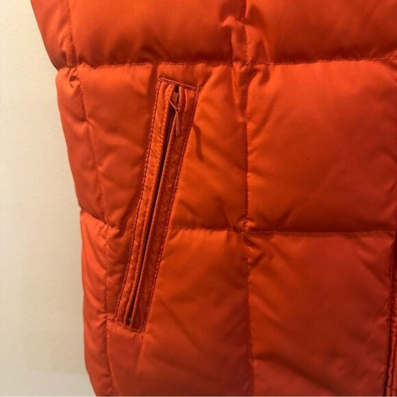 Ralph Lauren Reversible Puffer Vest Jacket Orange Brown Check Medium Cabincore - Picture 10 of 13
